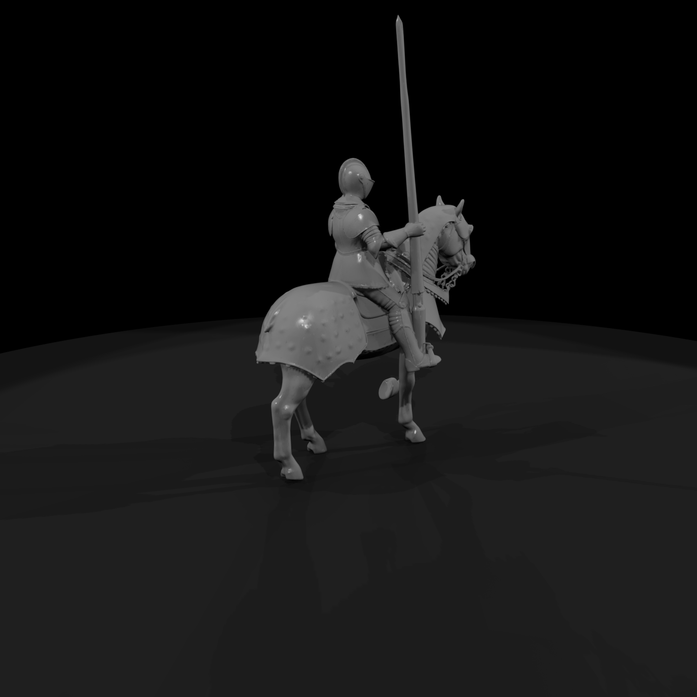 Medieval Knight on Horse — Jousting Figure