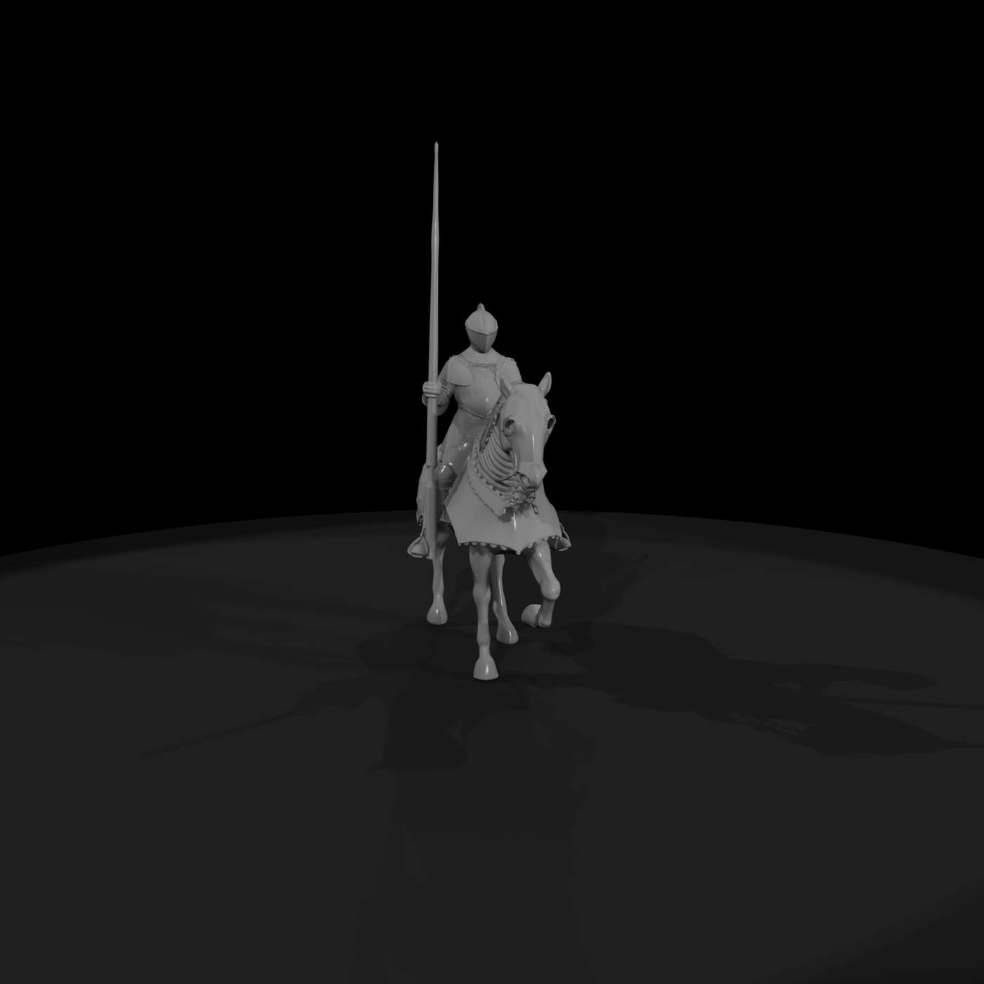 Medieval Knight on Horse — Jousting Figure