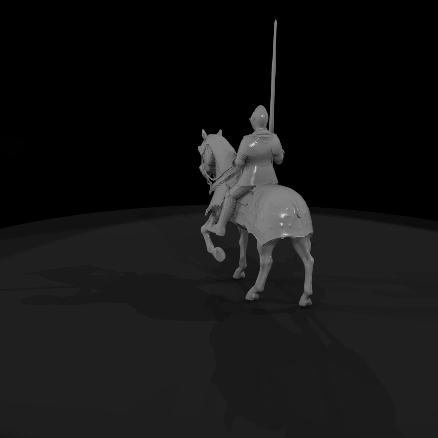 Medieval Knight on Horse — Jousting Figure