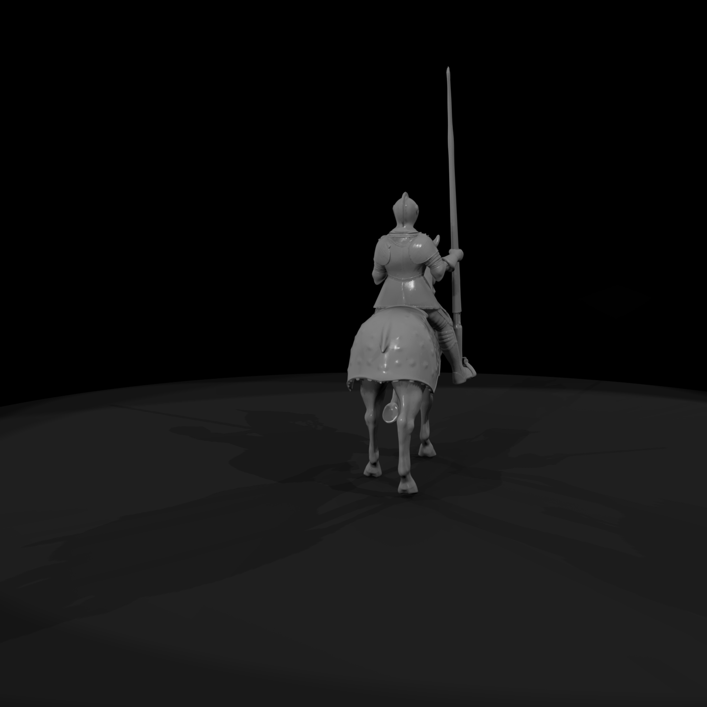 Medieval Knight on Horse — Jousting Figure