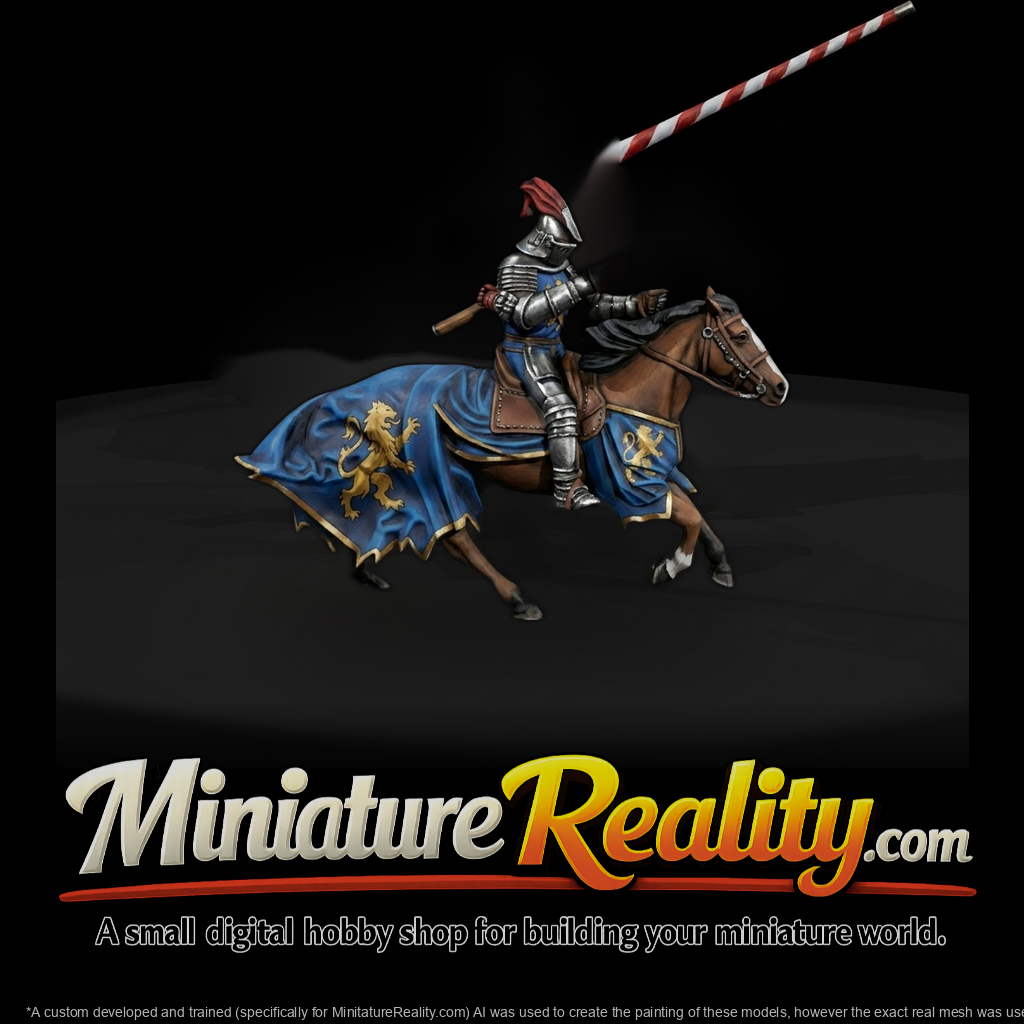 Medieval jousting knight on horseback