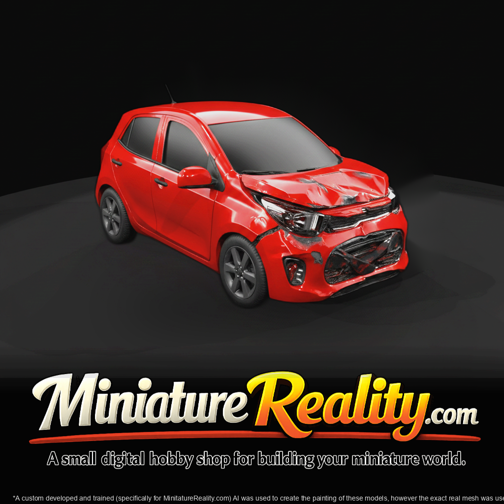Microcar (2010s-2020s) — wrecked modern vehicle