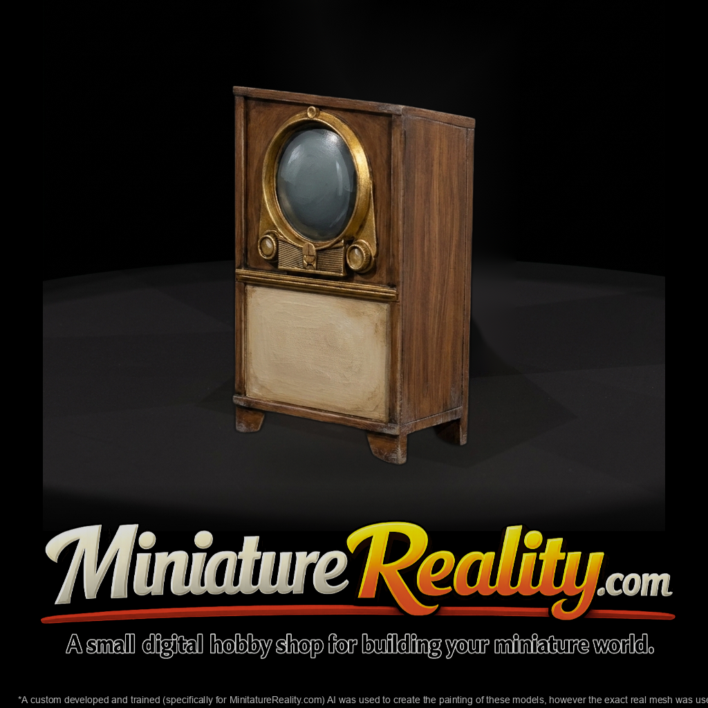 Mid-Century Floor TV Console - Diorama Prop