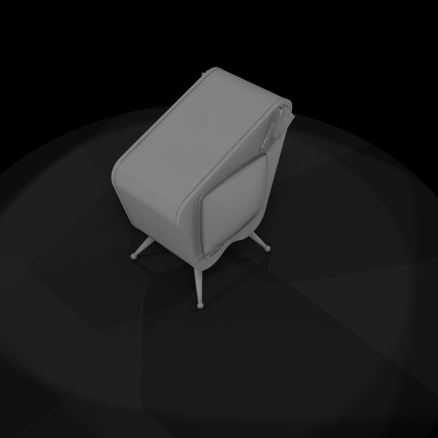 Mid-Century Retro TV (HO 1:87) Diorama Prop