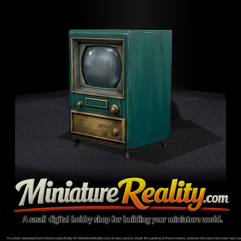 Mid-Century Tube TV Prop for Dioramas & HO