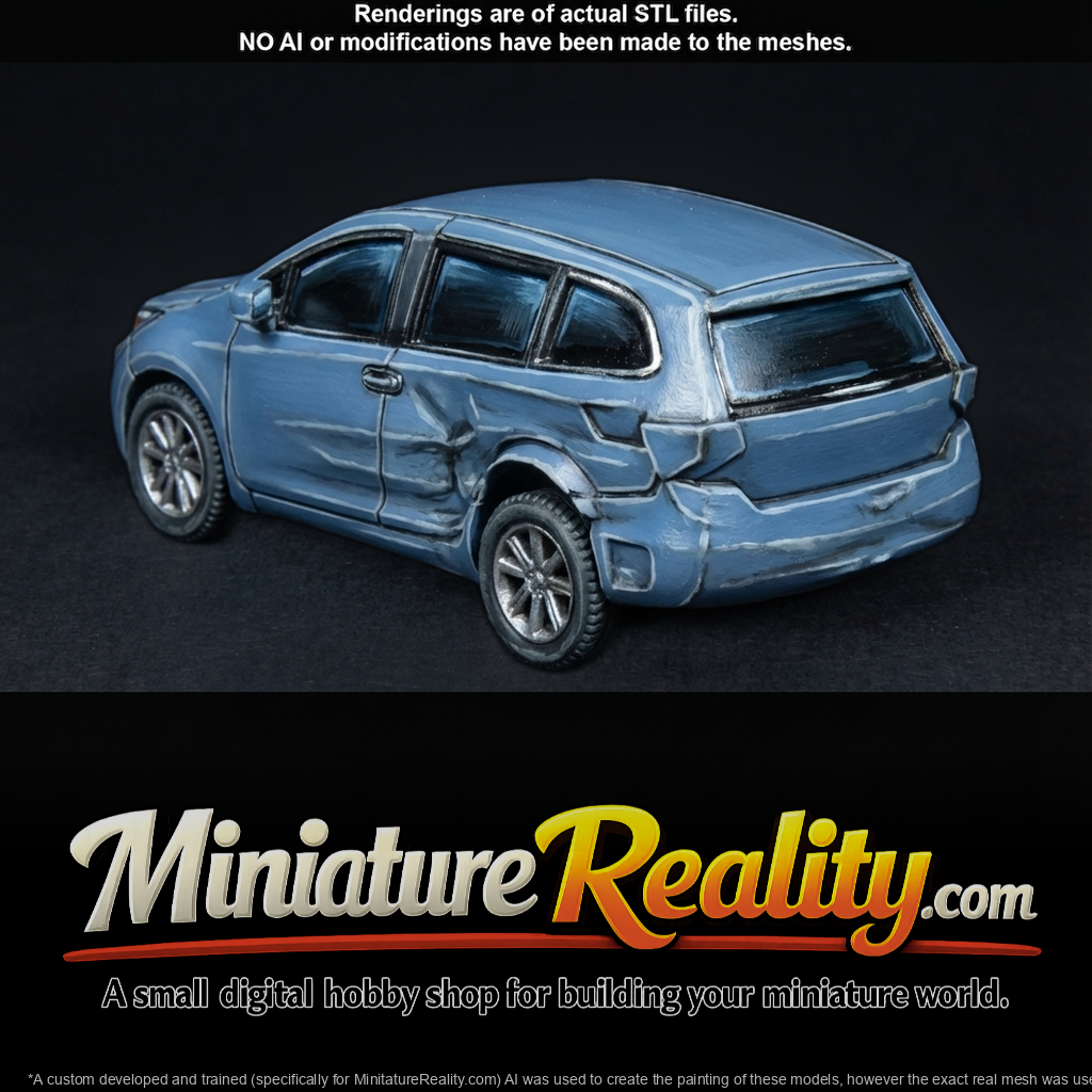Minivan (2010s-2020s) — destroyed modern vehicle