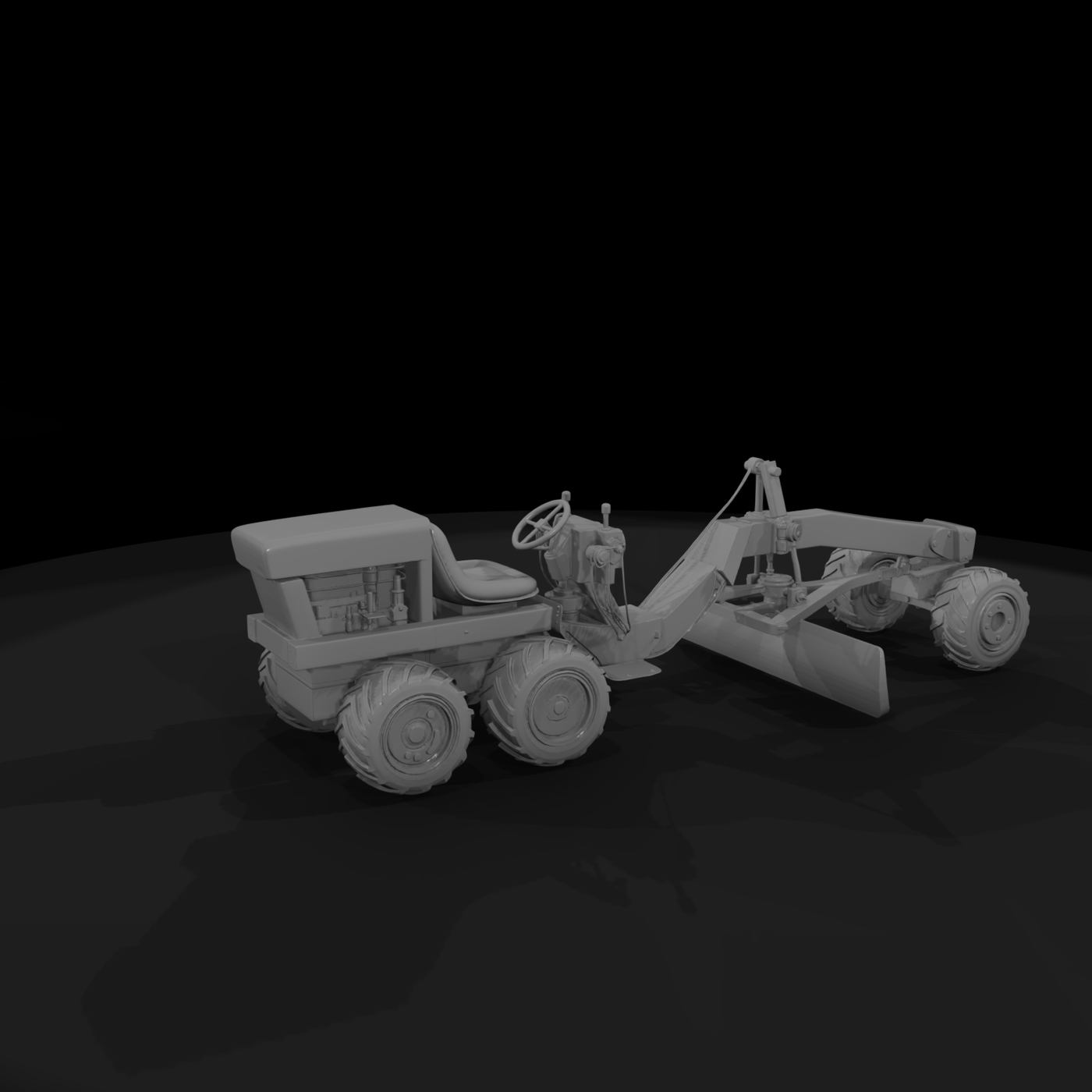Motor Grader 1:87 HO — Low-Poly Construction Vehicle