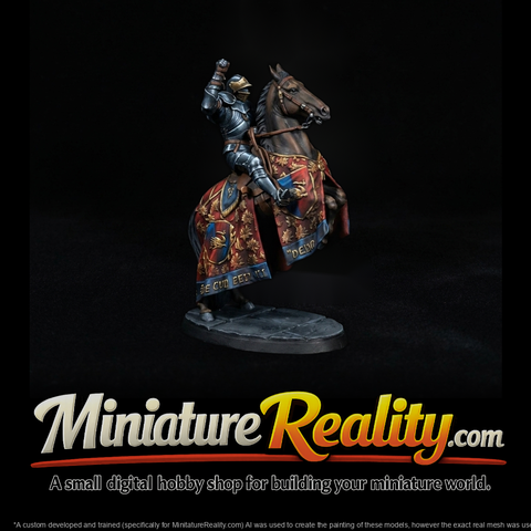Mounted medieval knight on rearing horse