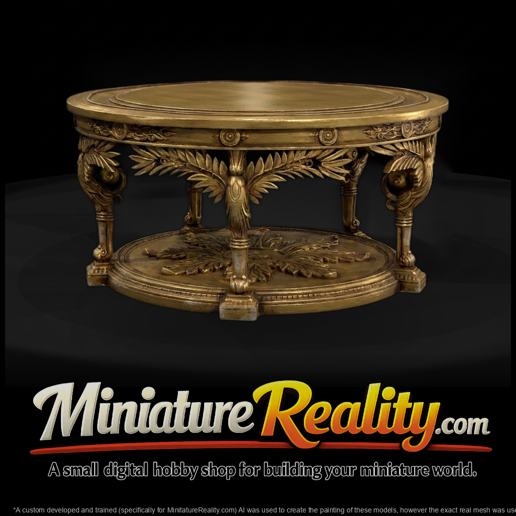 Neoclassical Carved Round Dining Table