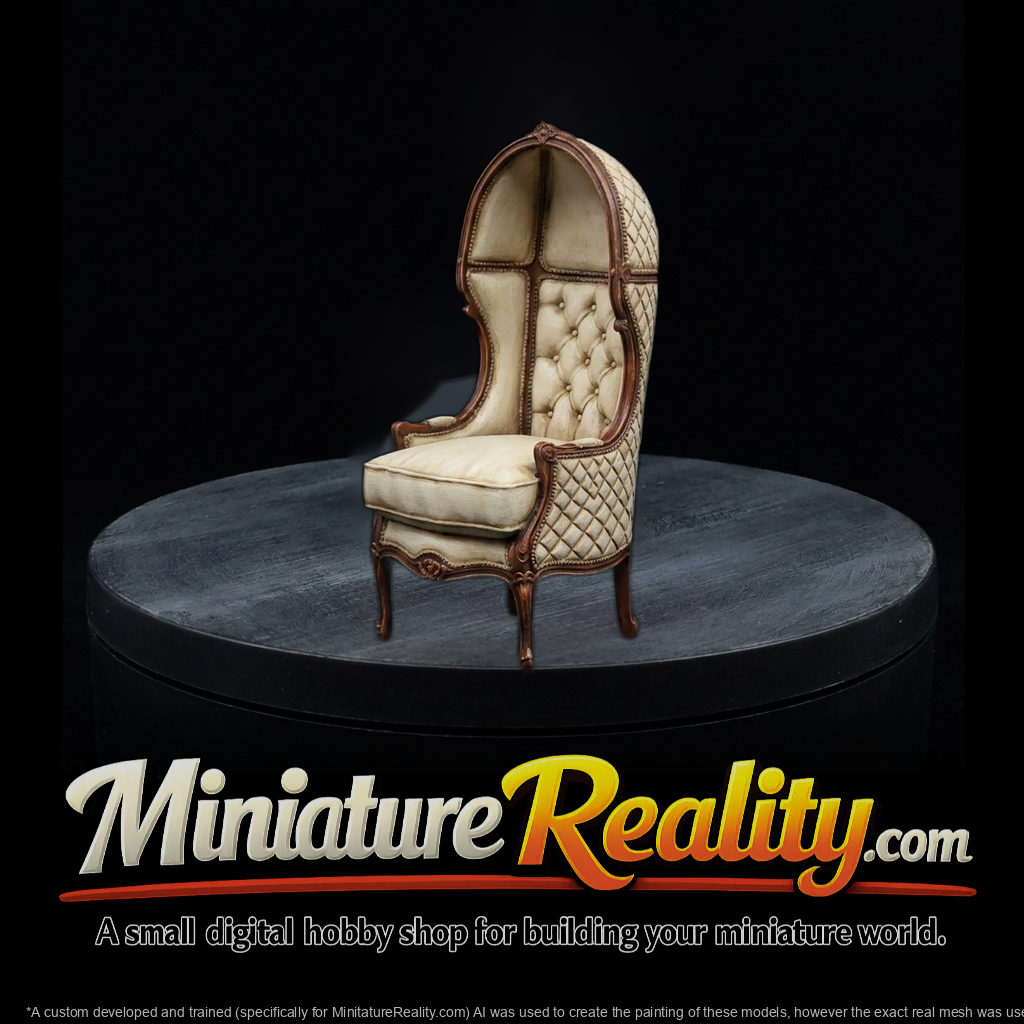 Neoclassical Tufted Balloon Accent Chair for Dioramas (HO)