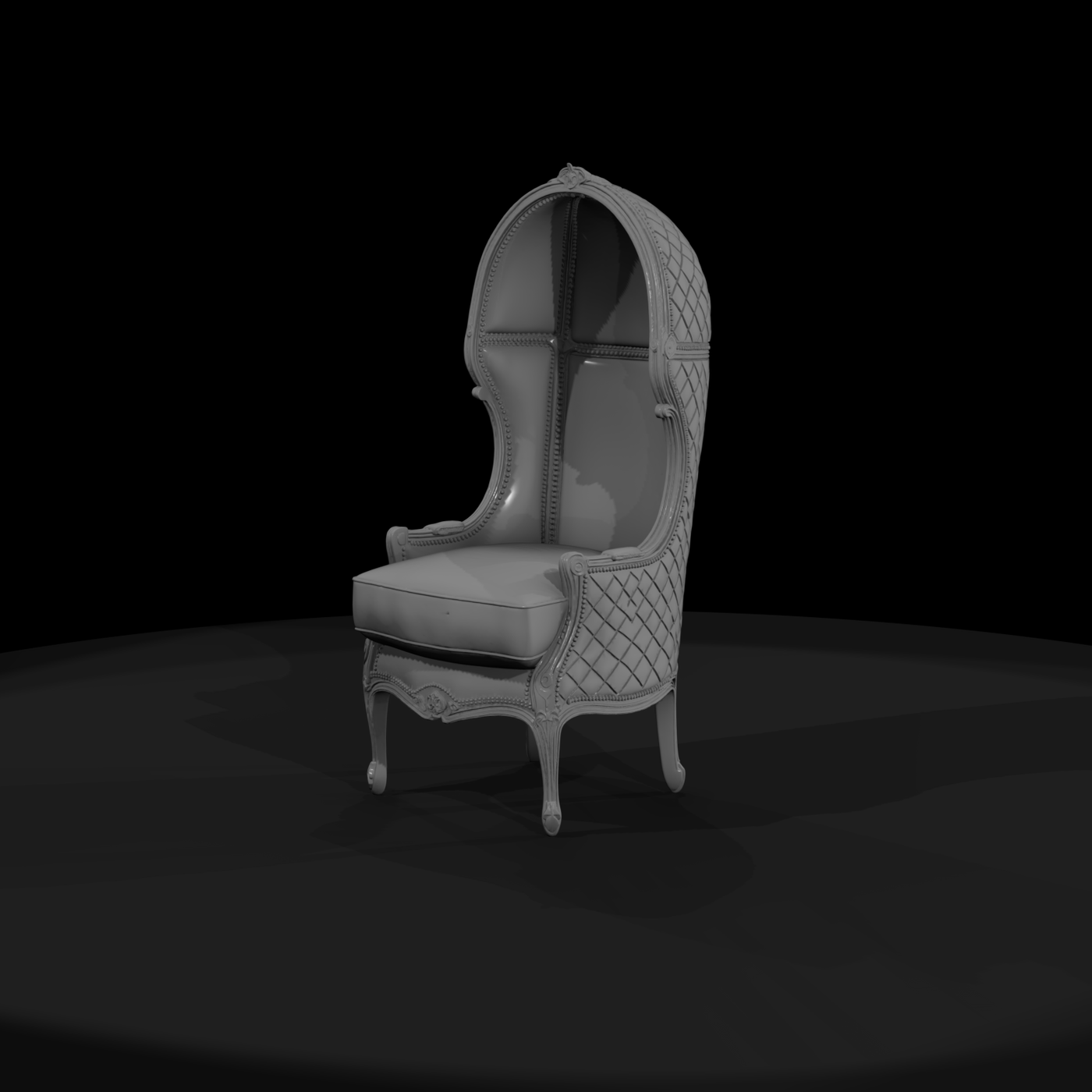 Neoclassical Tufted Balloon Accent Chair for Dioramas (HO)