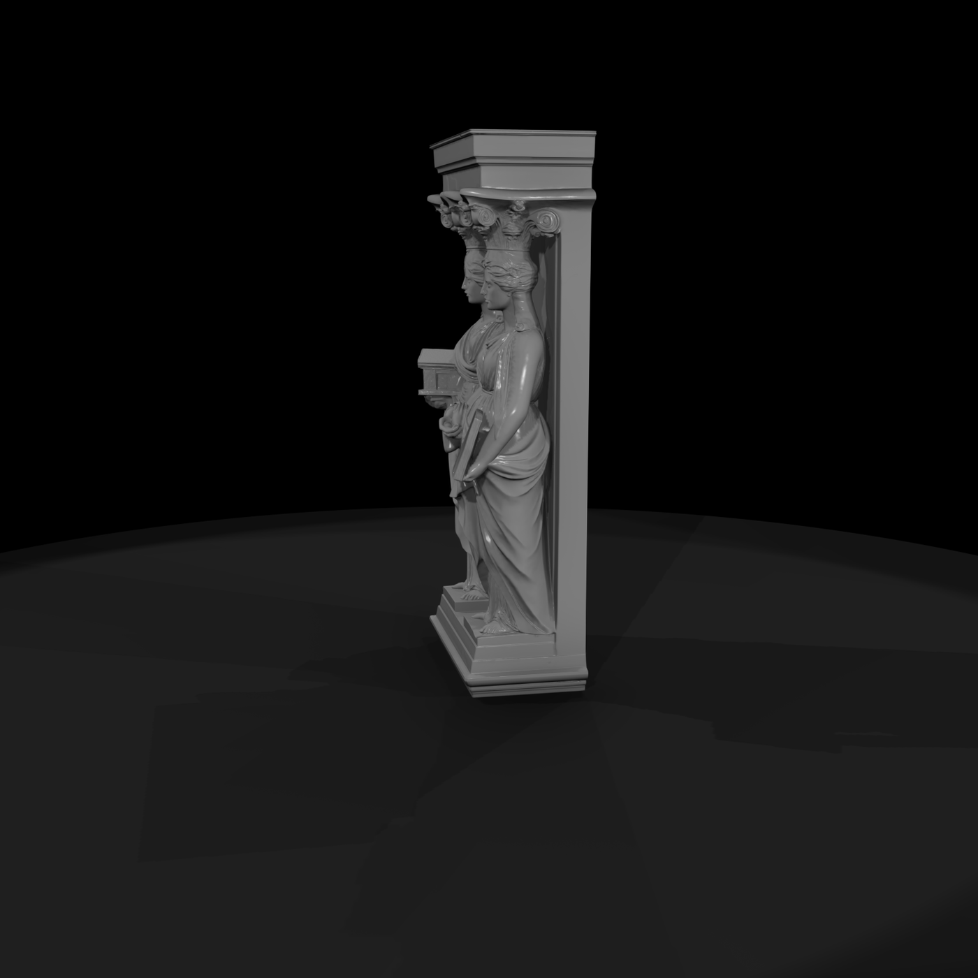 Neoclassical Twin Caryatid Column for Dioramas
