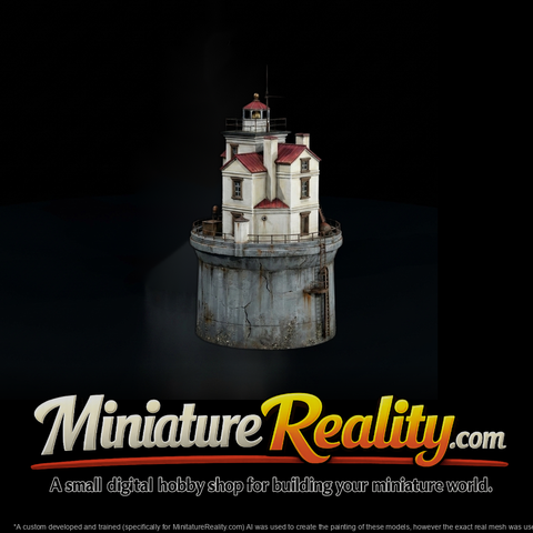 Offshore Lighthouse Model for HO Dioramas & Layouts