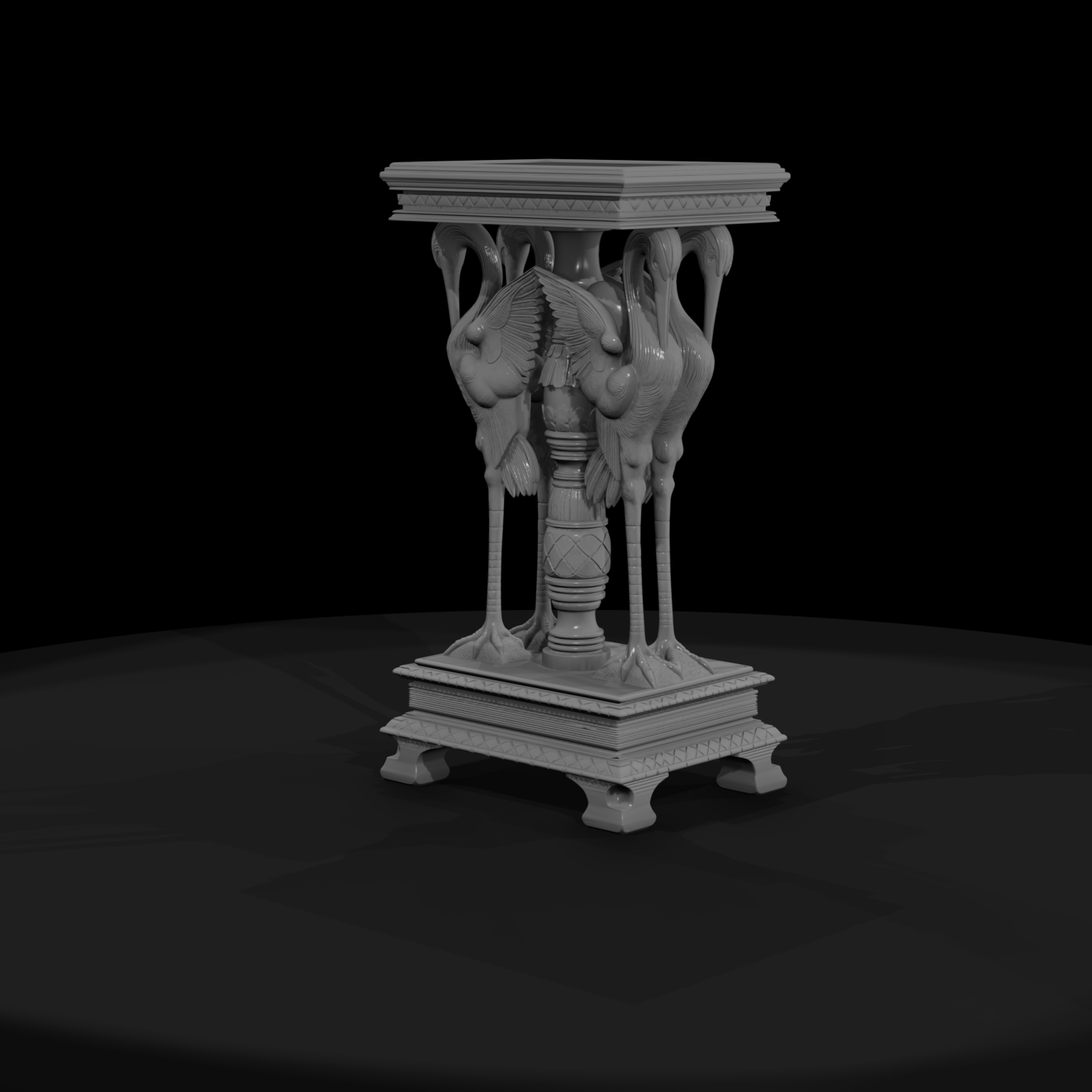 Ornate Crane Pedestal Side Table for Dioramas HO 1:87