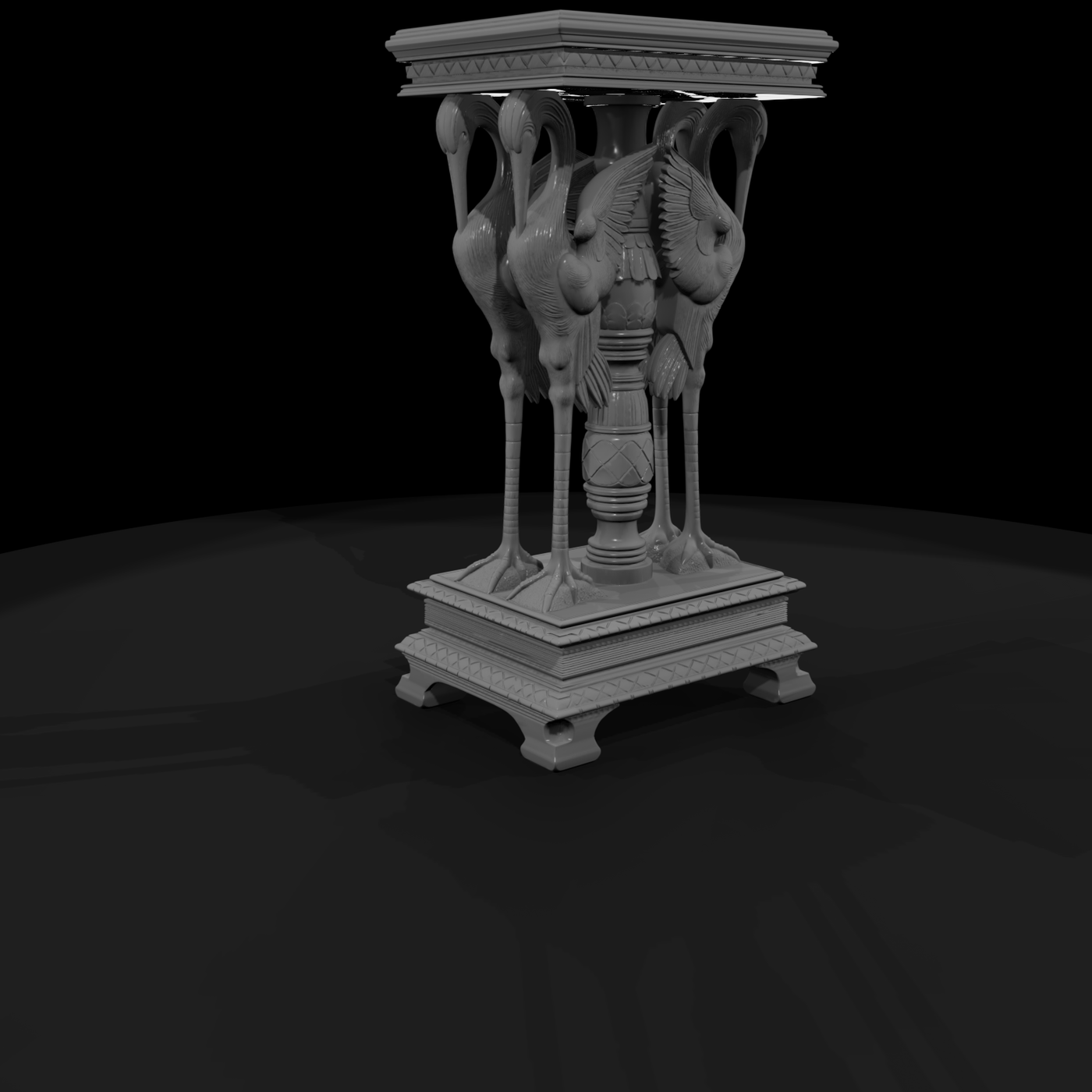 Ornate Crane Pedestal Side Table for Dioramas HO 1:87