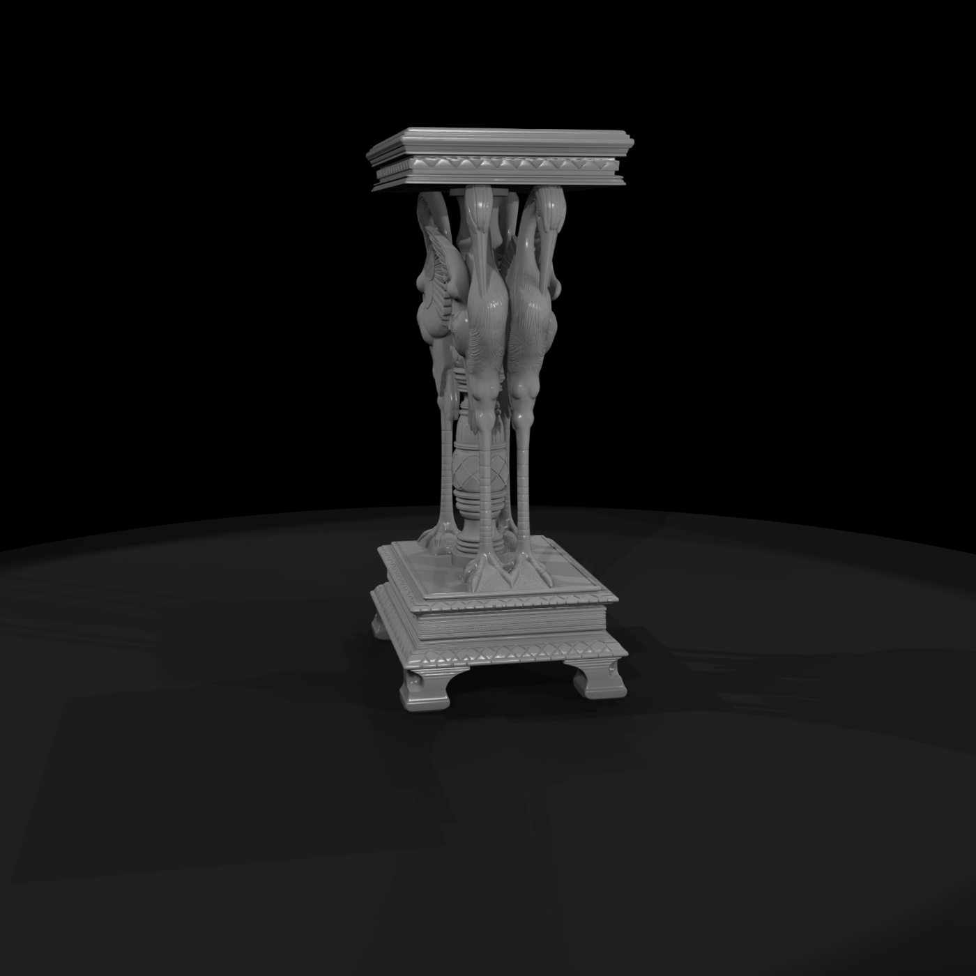 Ornate Crane Pedestal Side Table for Dioramas HO 1:87