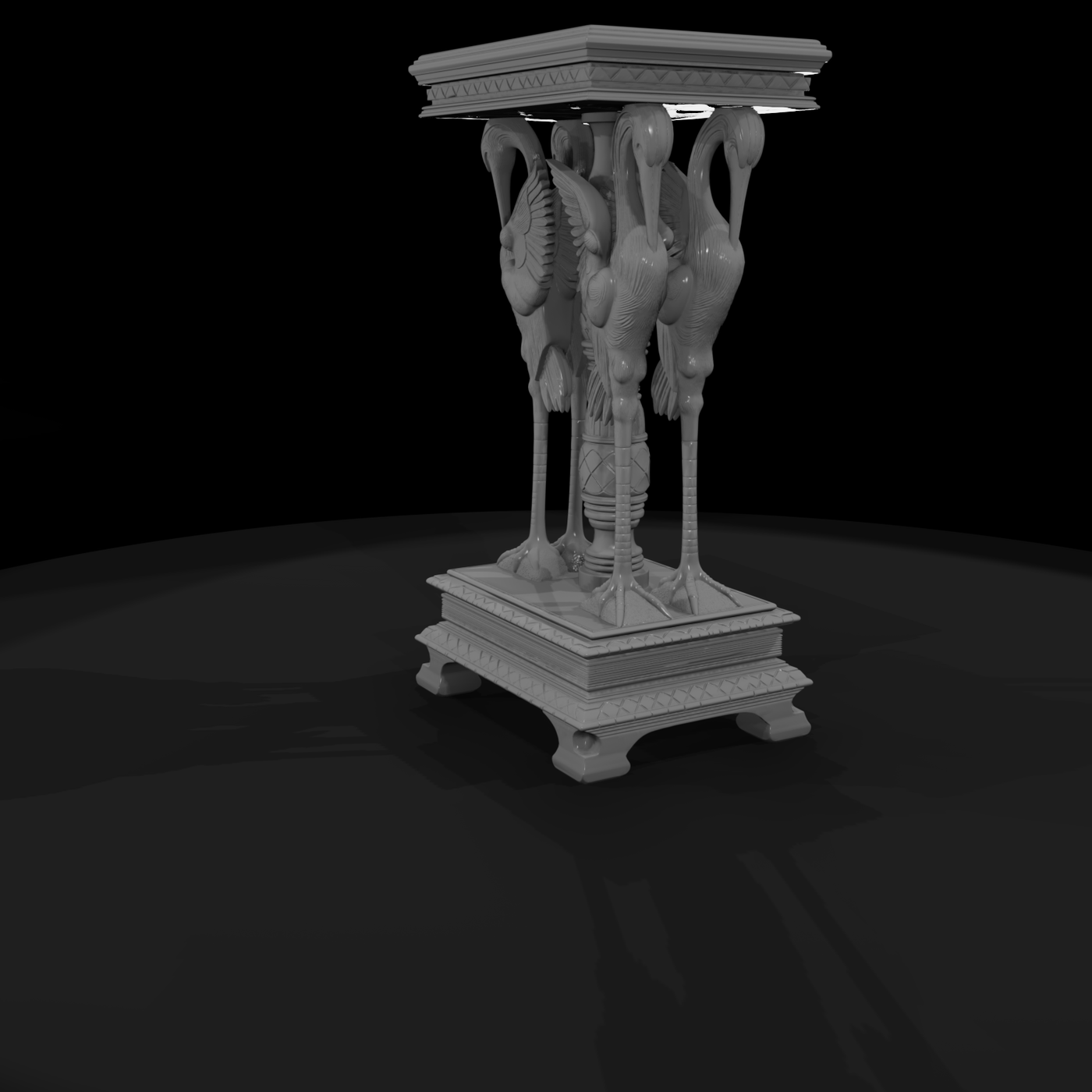 Ornate Crane Pedestal Side Table for Dioramas HO 1:87