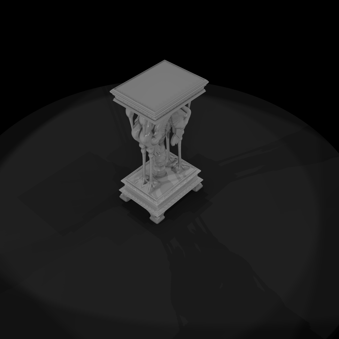 Ornate Crane Pedestal Side Table for Dioramas HO 1:87