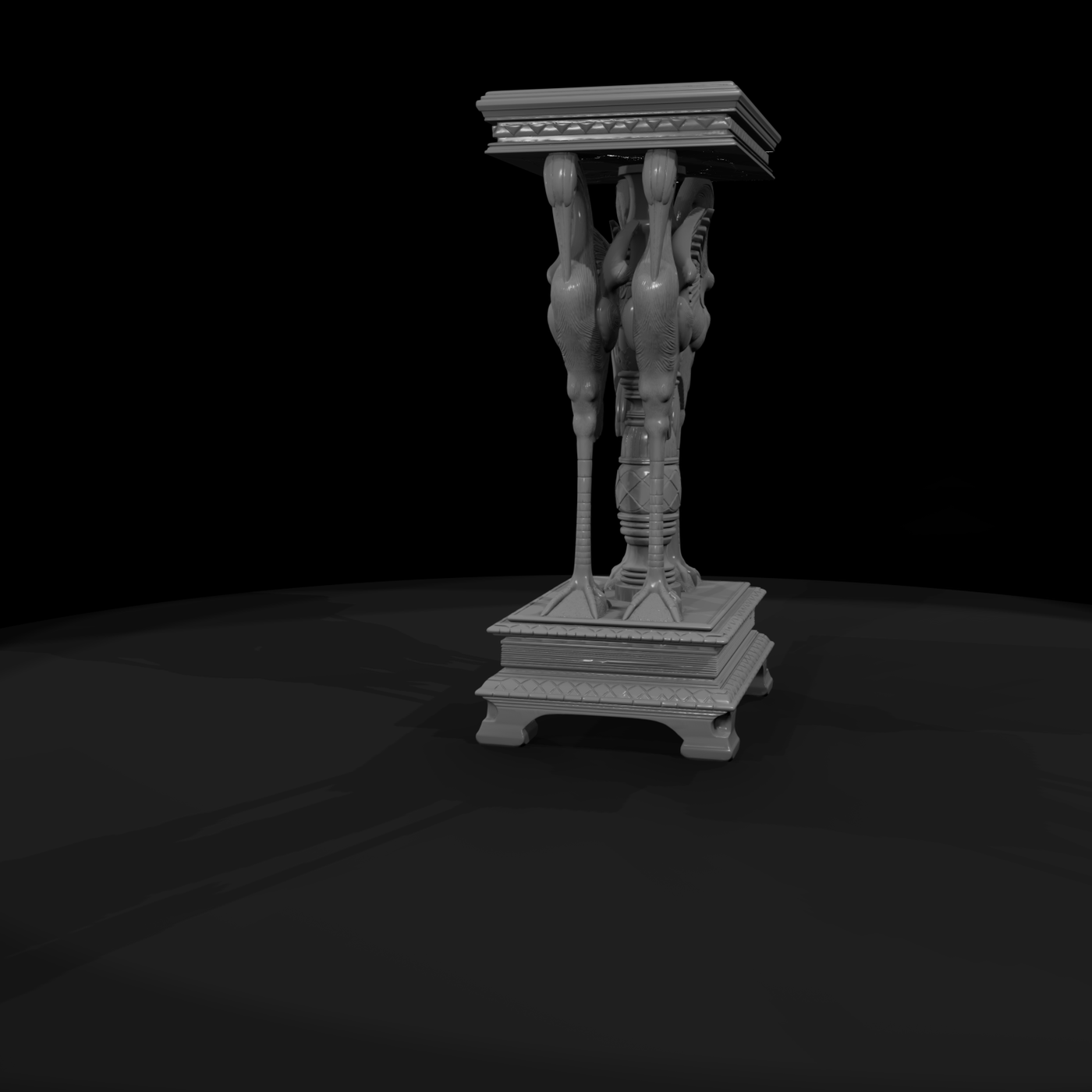 Ornate Crane Pedestal Side Table for Dioramas HO 1:87