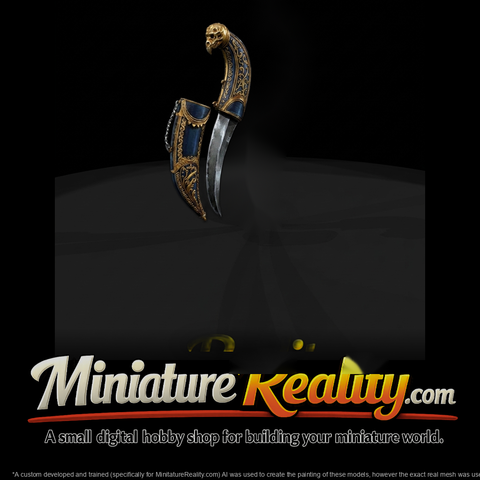 Ornate Curved Fantasy Dagger with Sheath