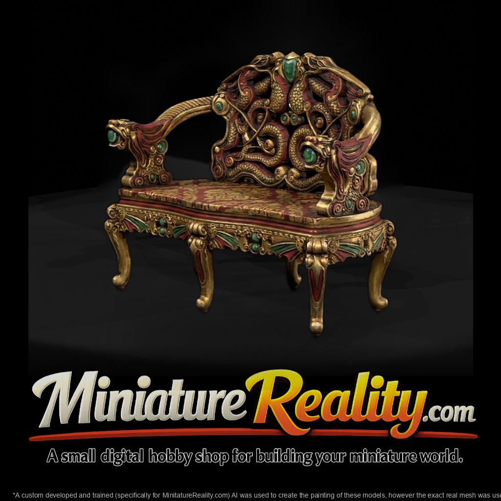 Ornate Dragon Loveseat — Miniature Seat & Displa