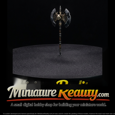 Ornate Fantasy Double-Bladed Battle Axe