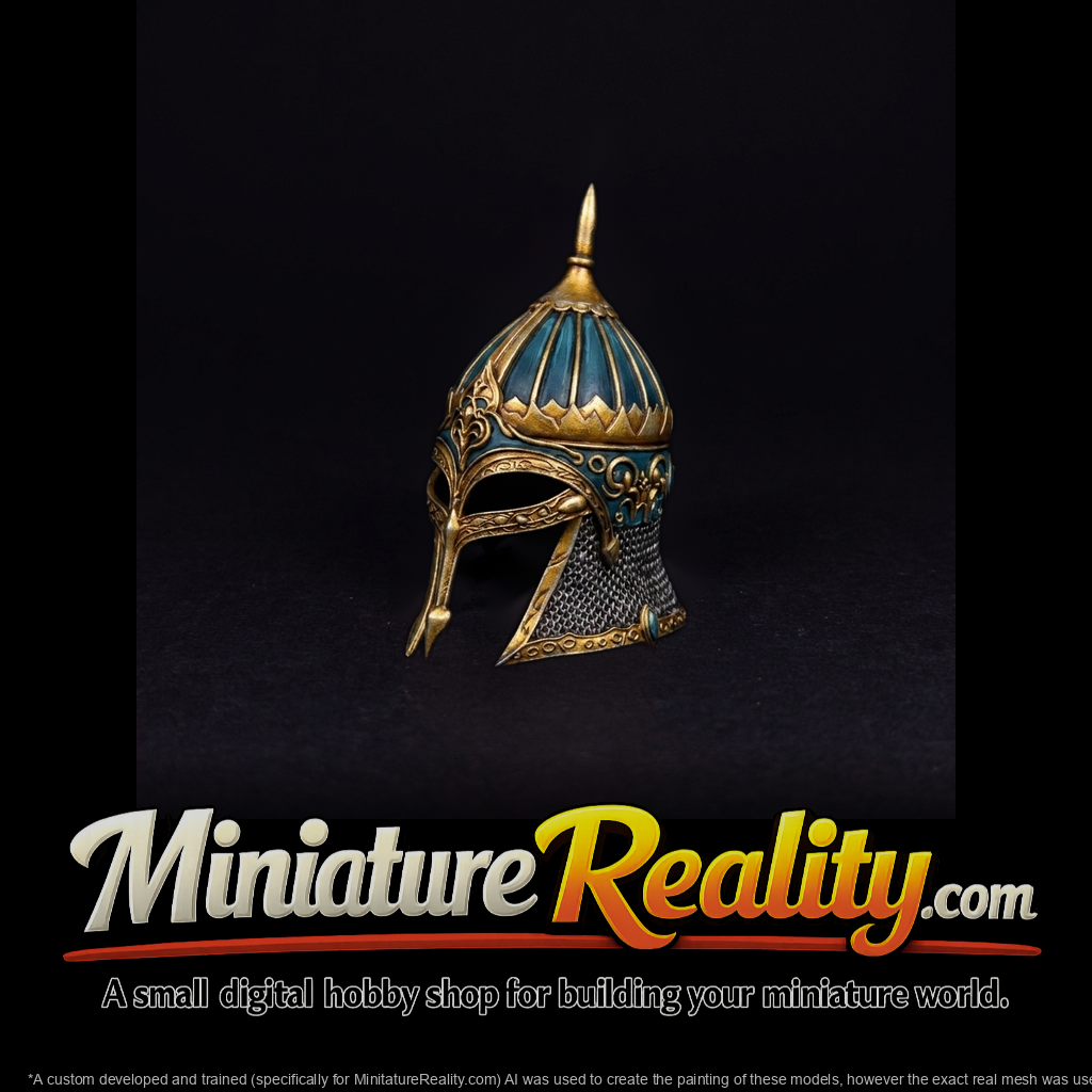 Ornate Fantasy Knight Helmet Miniature