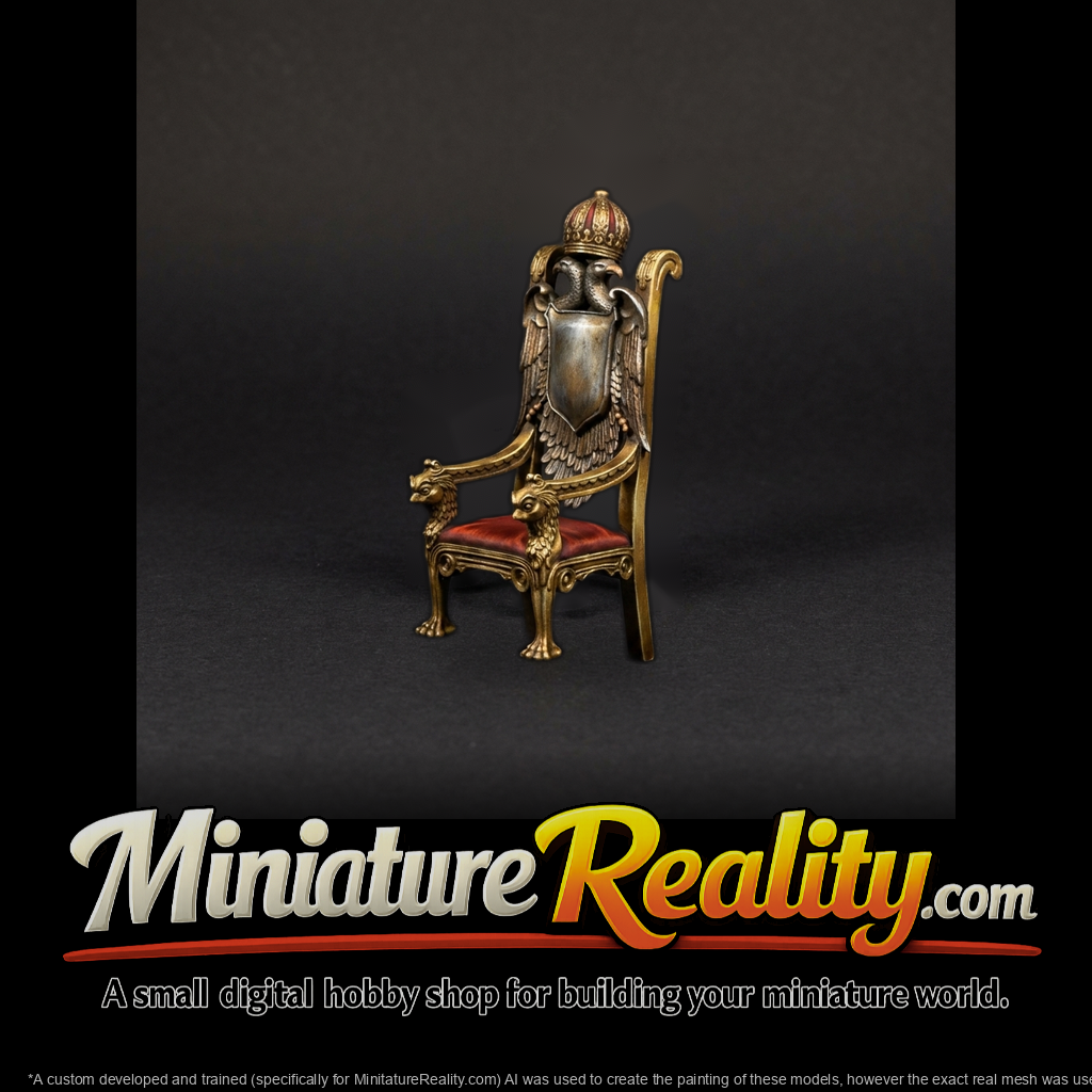 Ornate Heraldic Throne and Tabletop