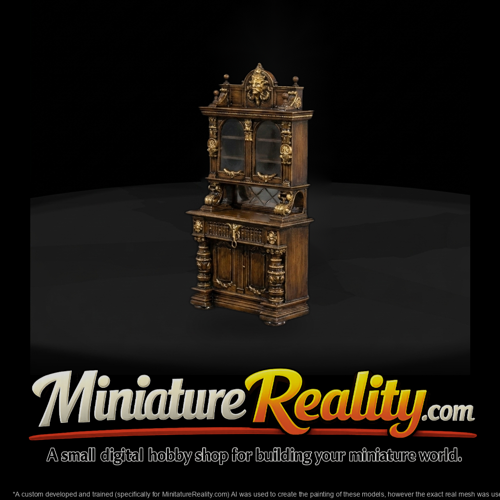 Ornate Neo‑Renaissance Display Cabinet for Dioramas (HO)