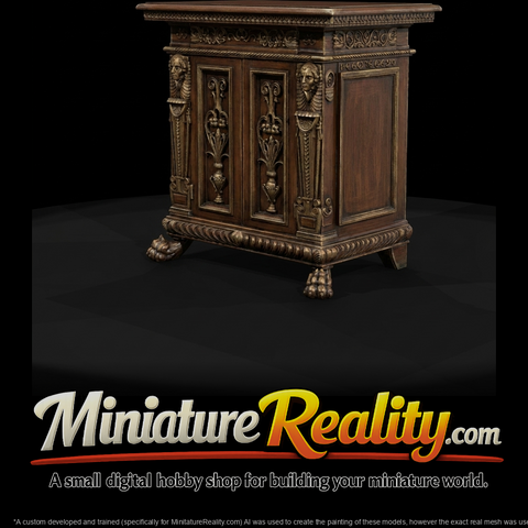 Ornate Neoclassical Carved Side Cabinet
