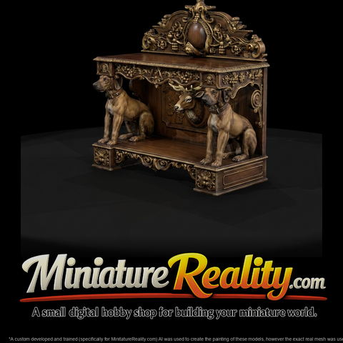Ornate Rococo Hunting Console Bench