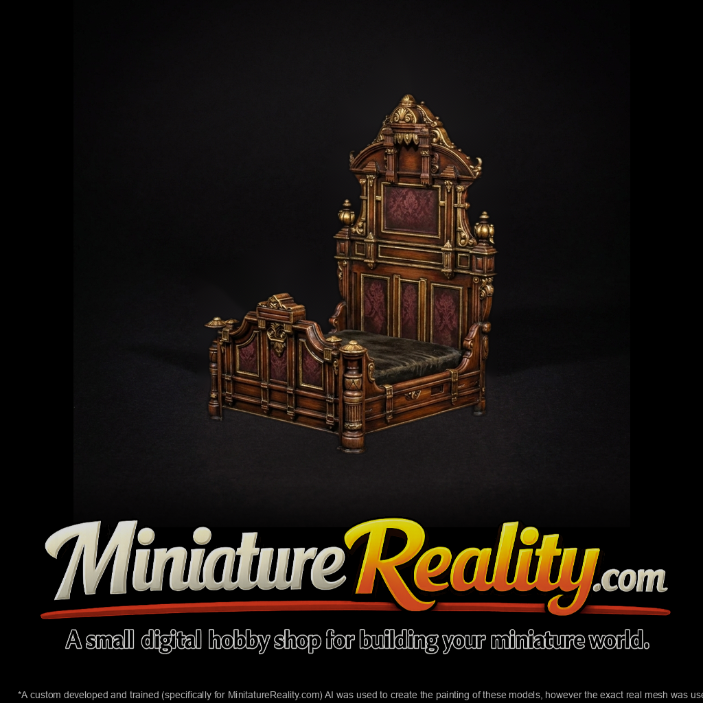 Ornate Victorian Baroque Bed for Dioramas
