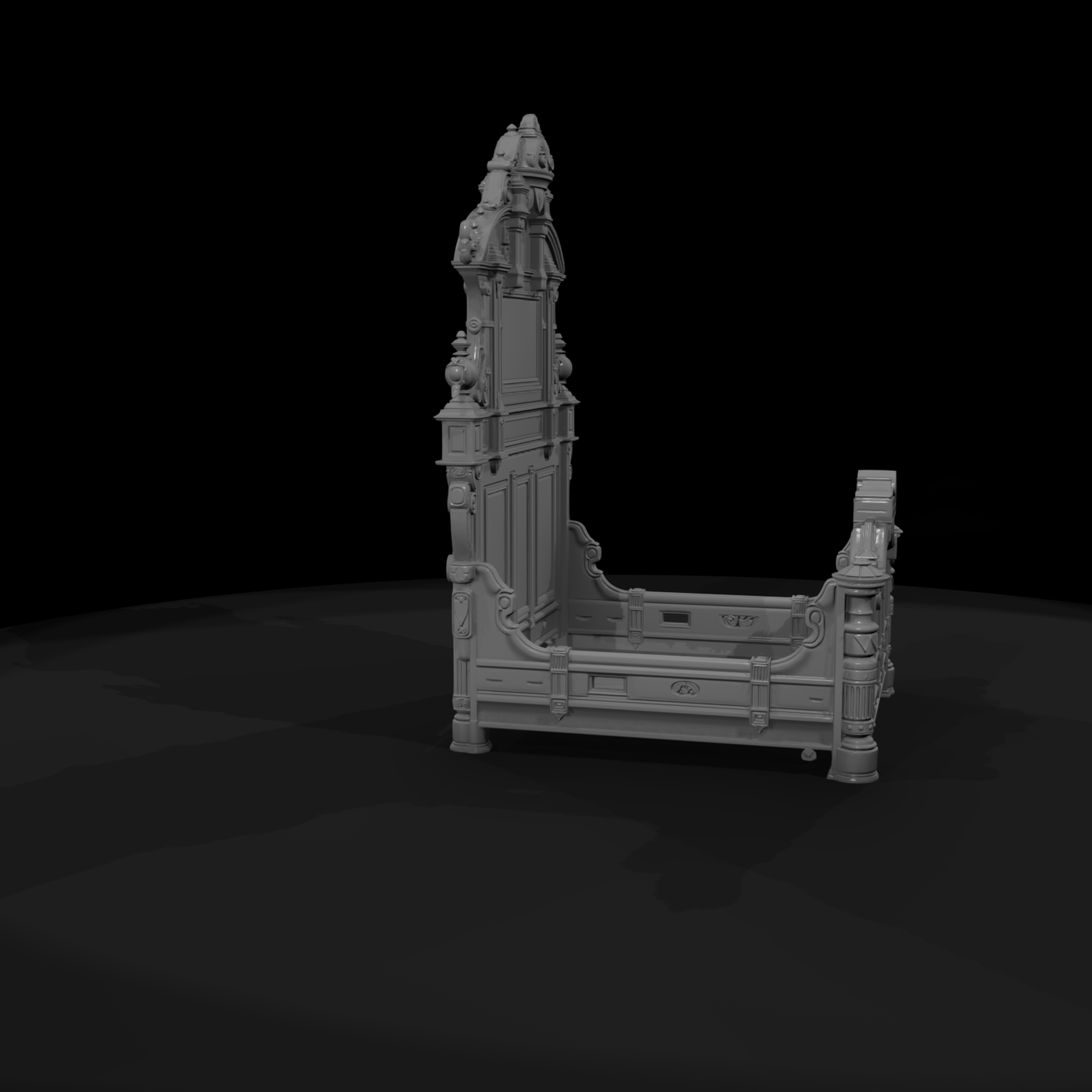 Ornate Victorian Baroque Bed for Dioramas