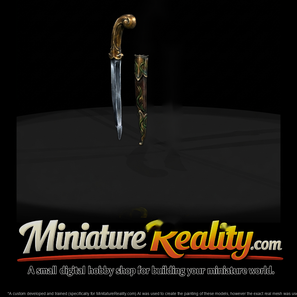 Ornate fantasy dagger & scabbard