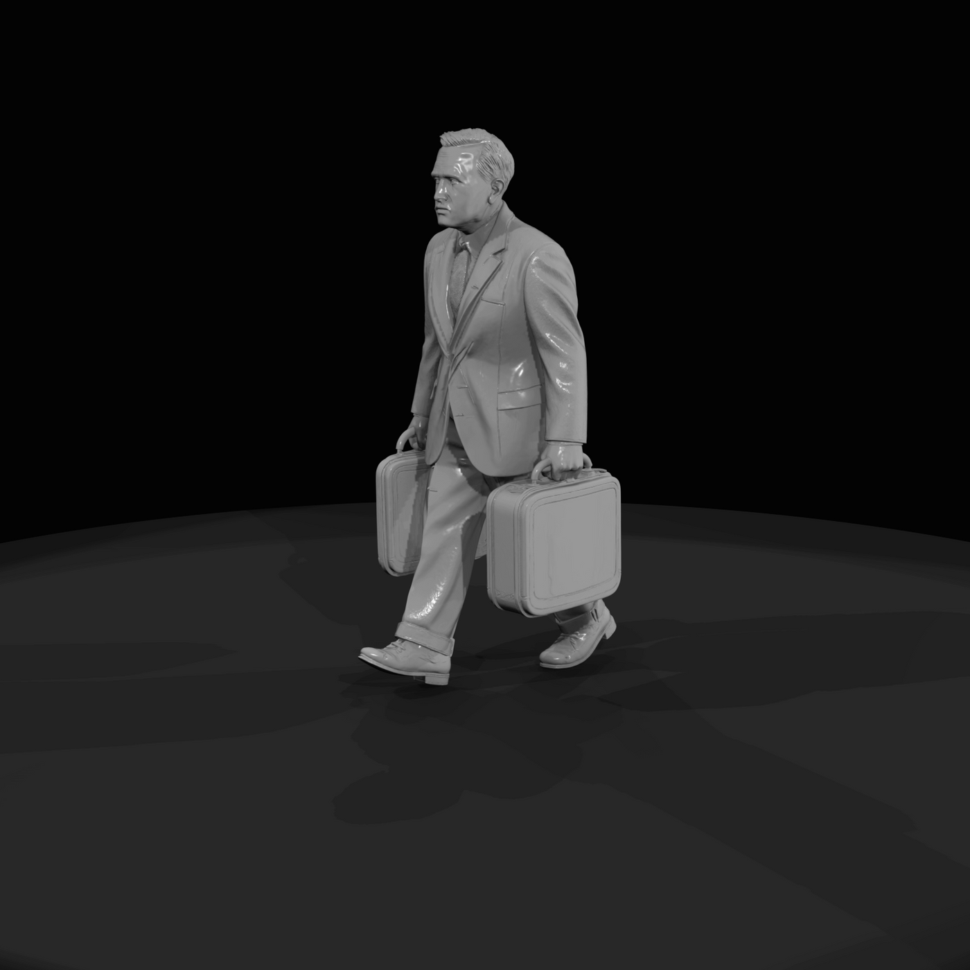 Passenger with Luggage Figure (1950s) — 1950's Businessman