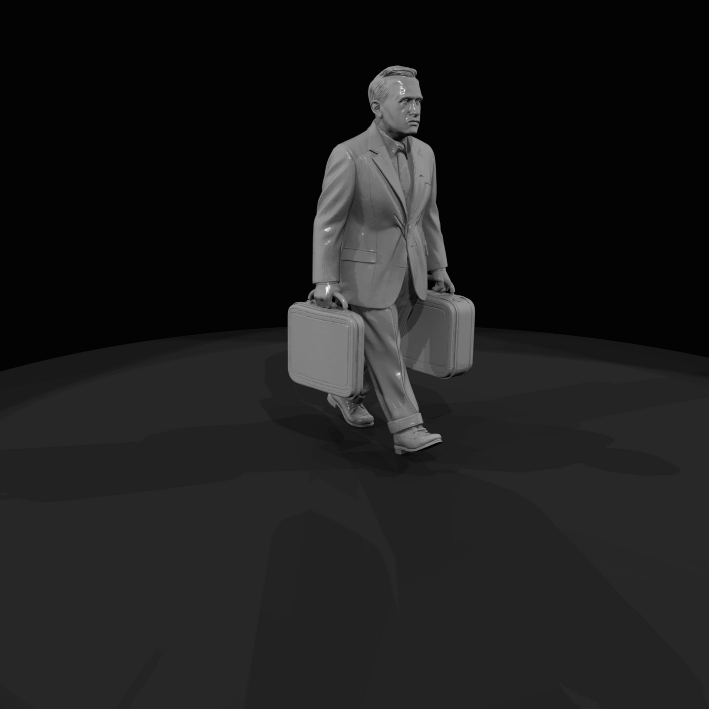 Passenger with Luggage Figure (1950s) — 1950's Businessman
