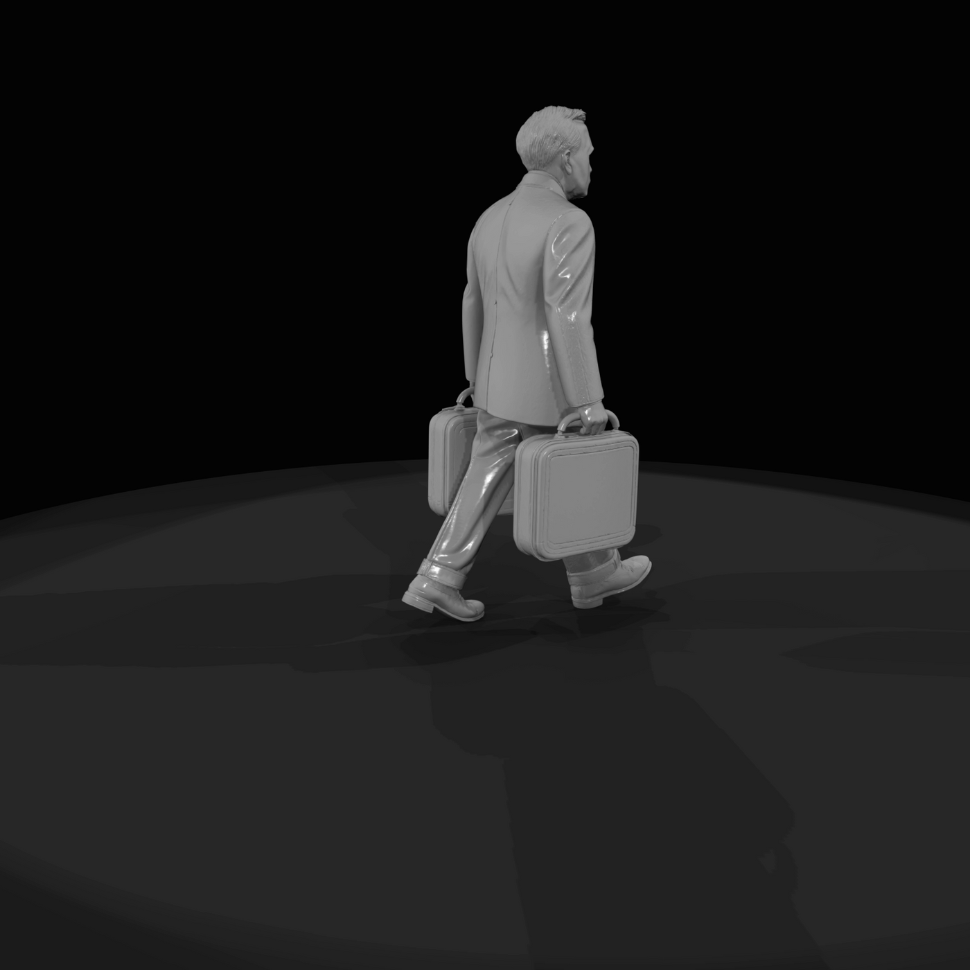 Passenger with Luggage Figure (1950s) — 1950's Businessman