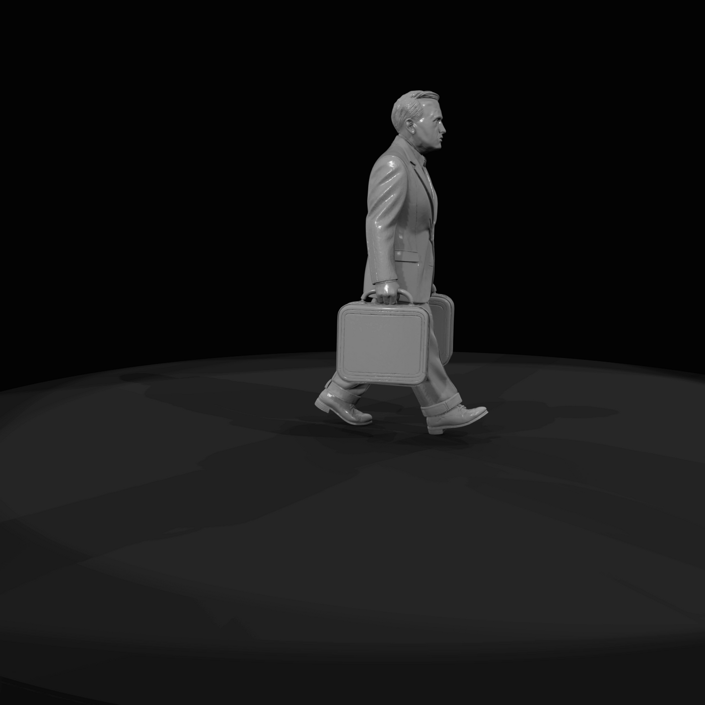 Passenger with Luggage Figure (1950s) — 1950's Businessman