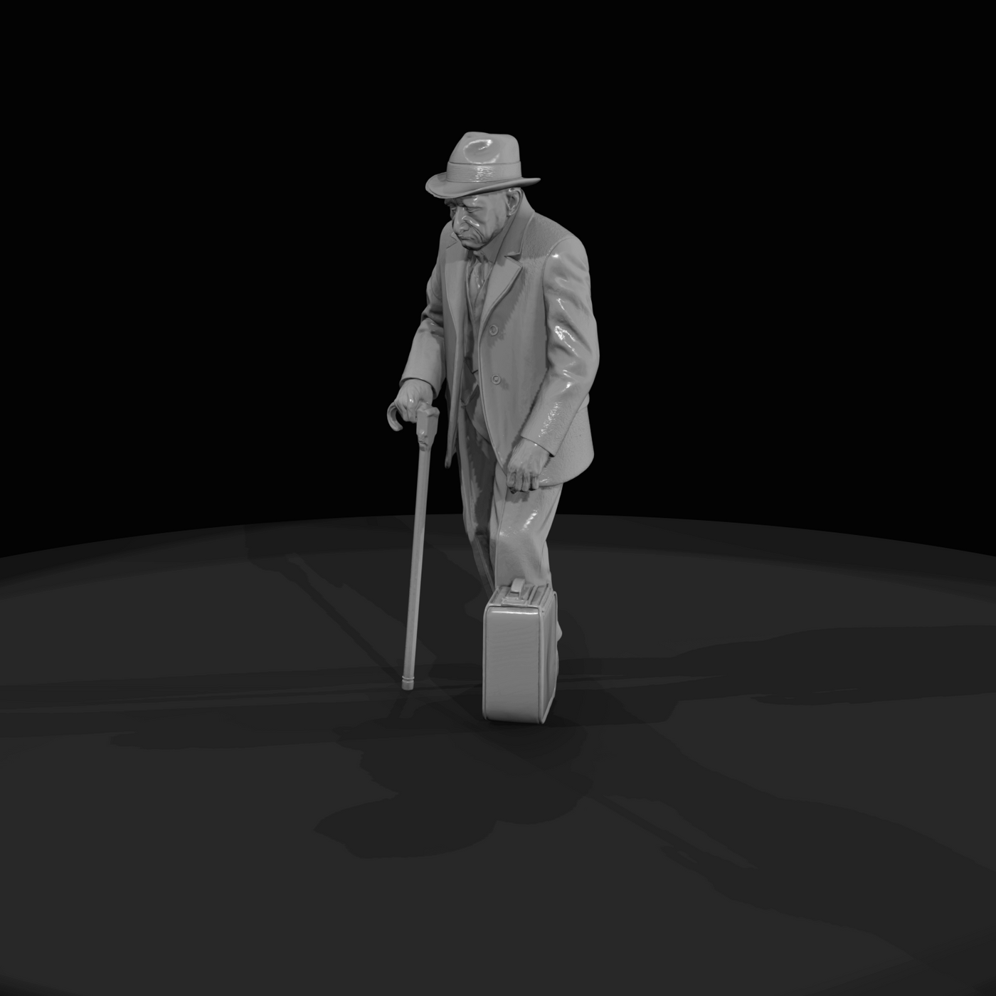 Passenger with Luggage Figure (1950s) — 1950's Elder