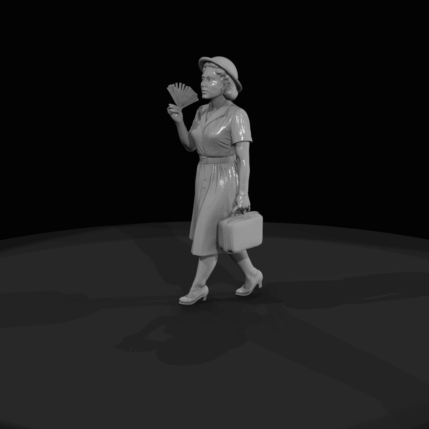Passenger with Luggage Figure (1950s) — 1950's Housewife