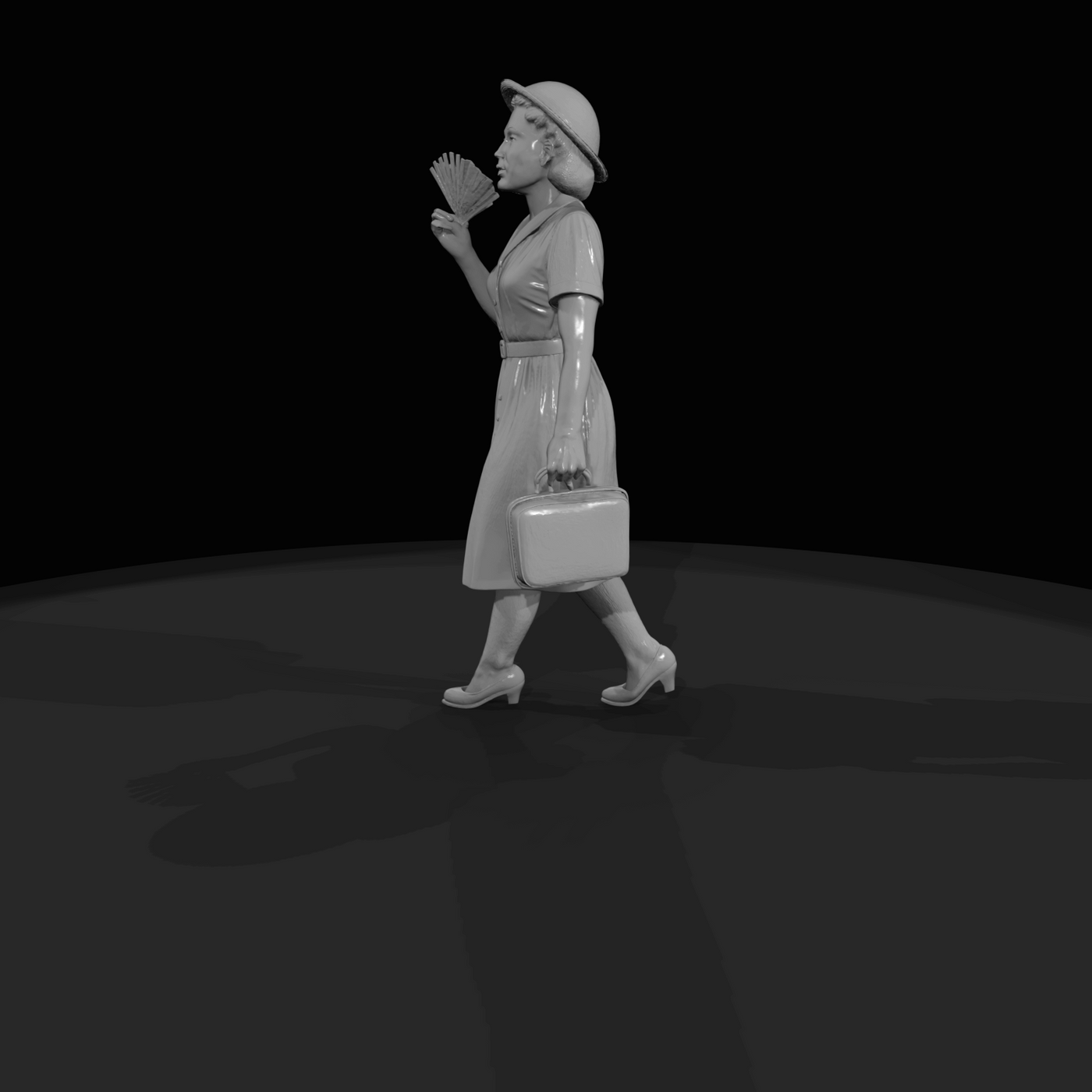 Passenger with Luggage Figure (1950s) — 1950's Housewife