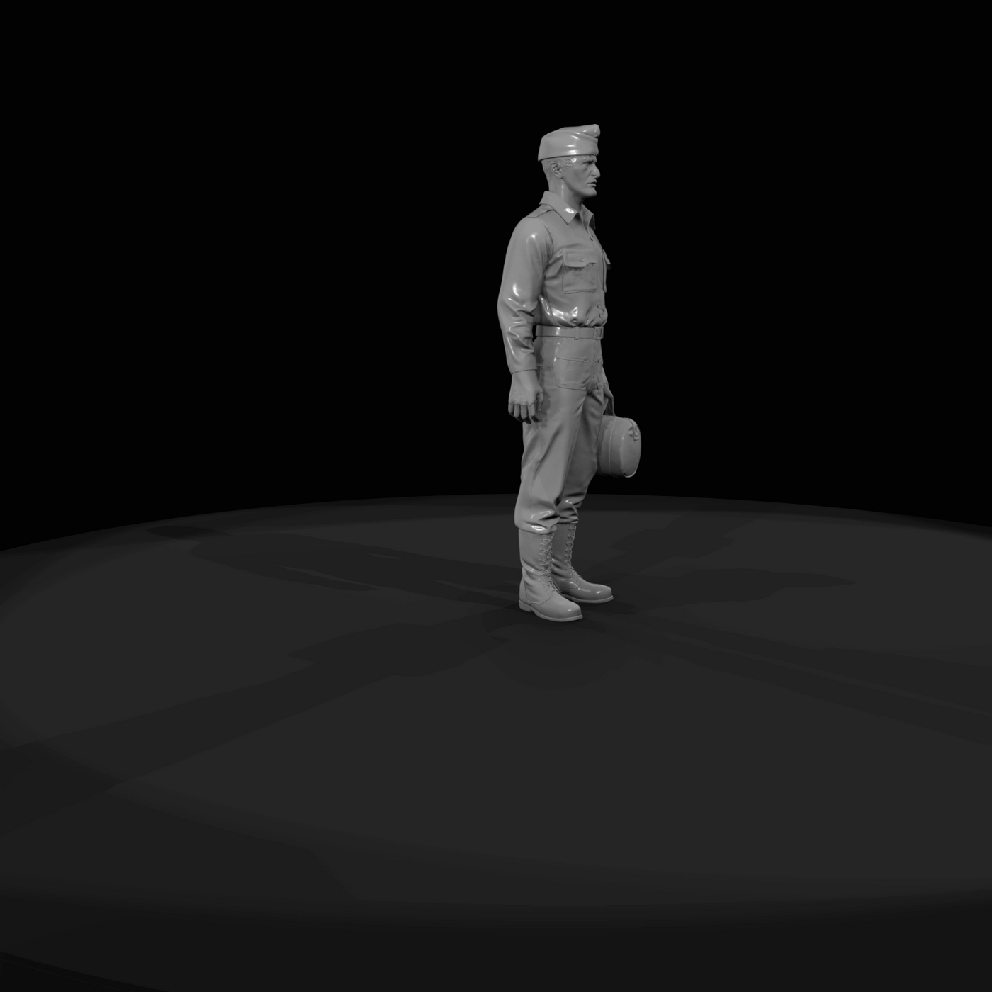 Passenger with Luggage Figure (1950s) — 1950's Military Man