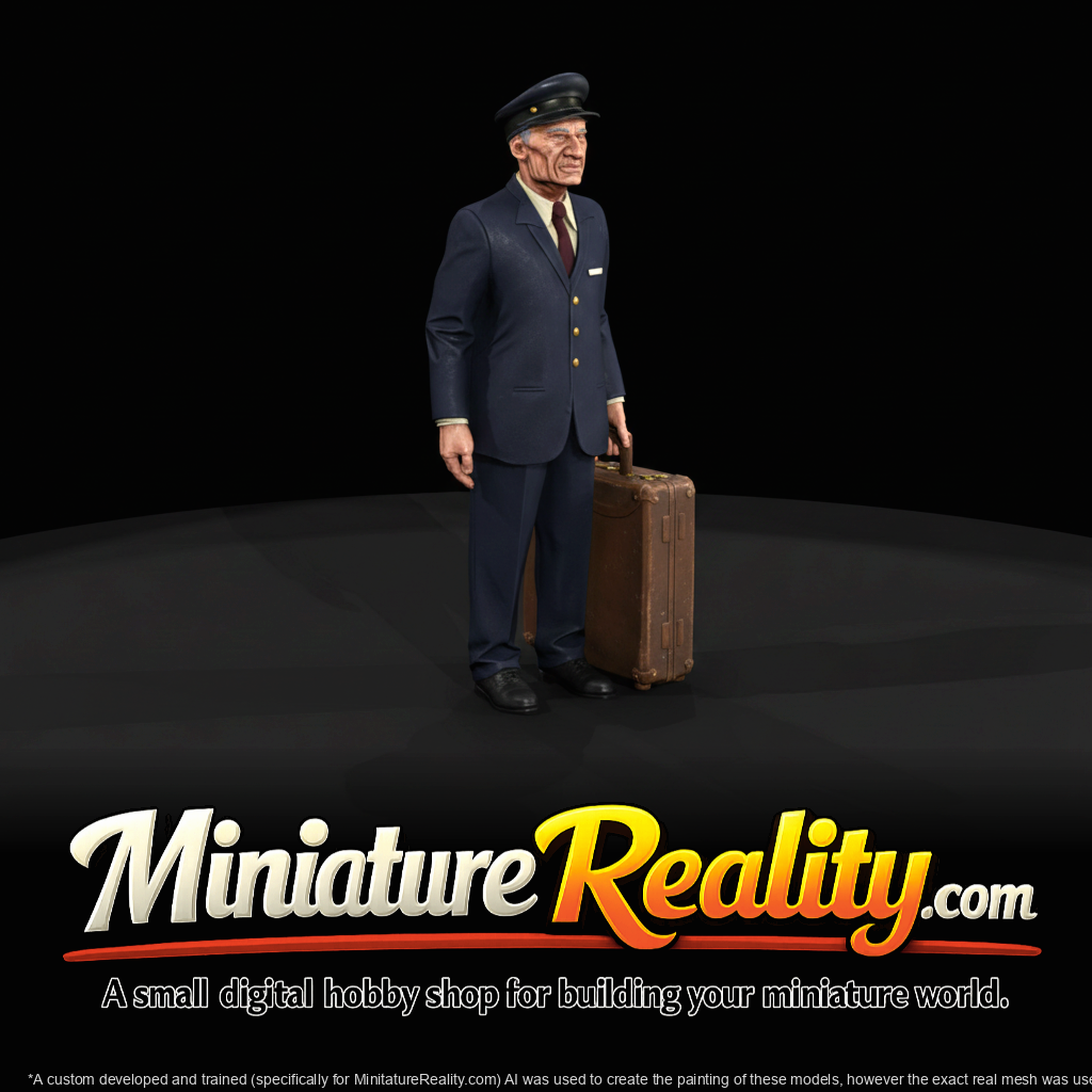 Passenger with Luggage Figure (1950s) — 1950's Porter