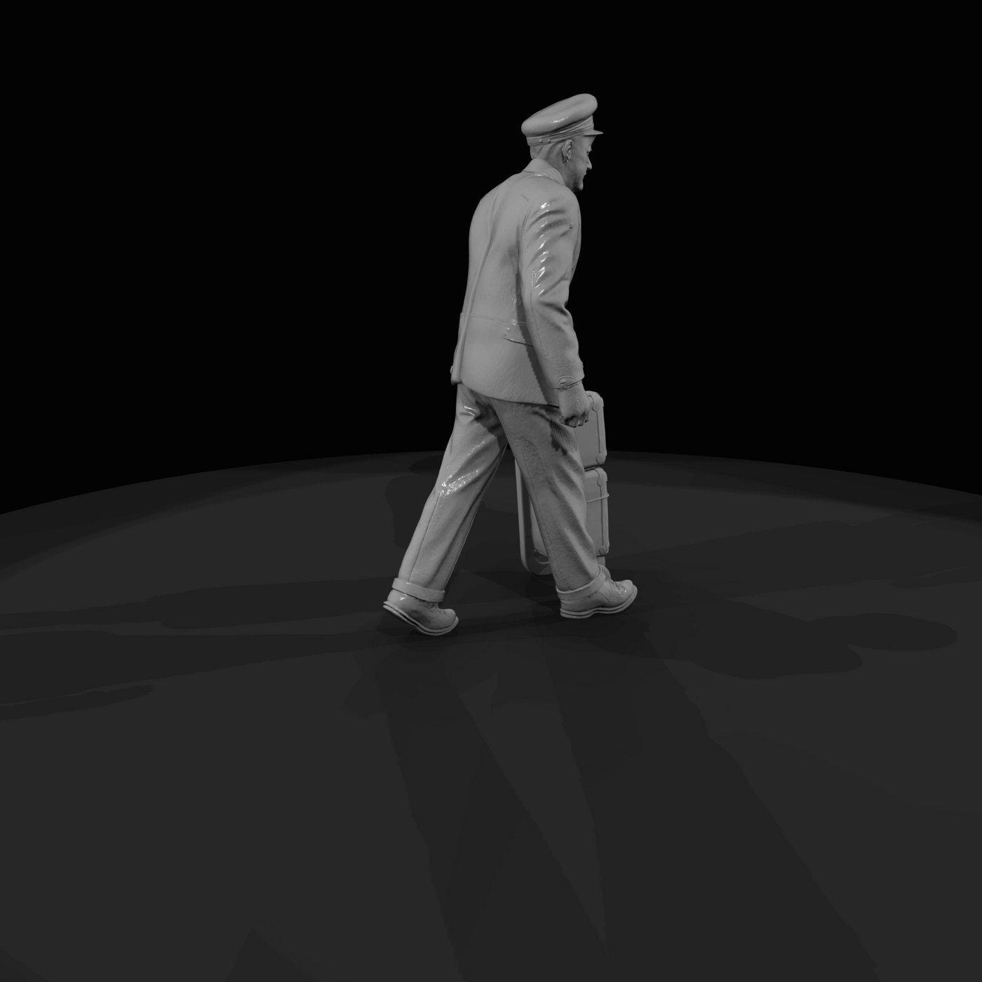 Passenger with Luggage Figure (1950s) — 1950's Porter