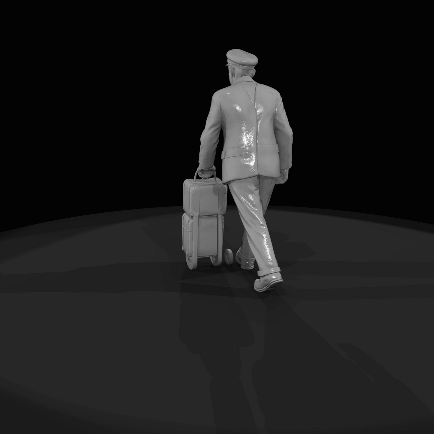 PASSENGERS WITH LUGGAGE WAITING (1950s) Porter