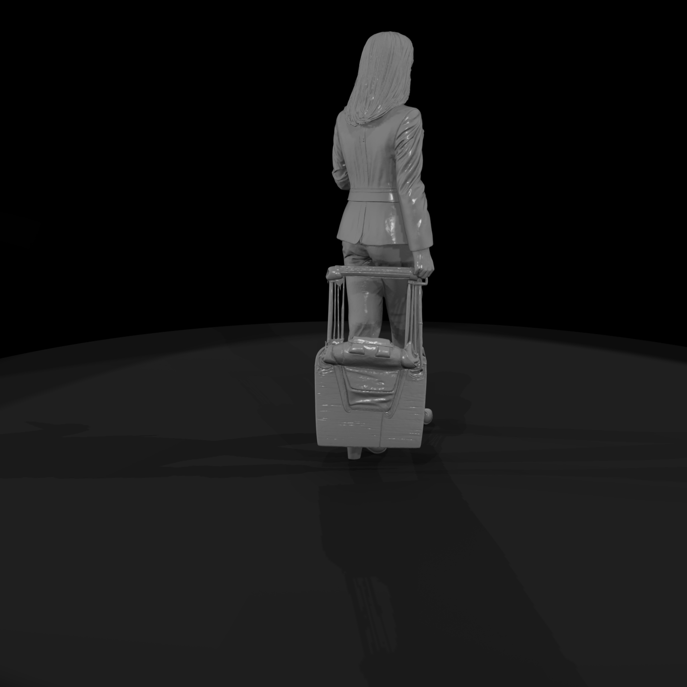 PASSENGERS WITH LUGGAGE WAITING (MODERN) Businesswoman