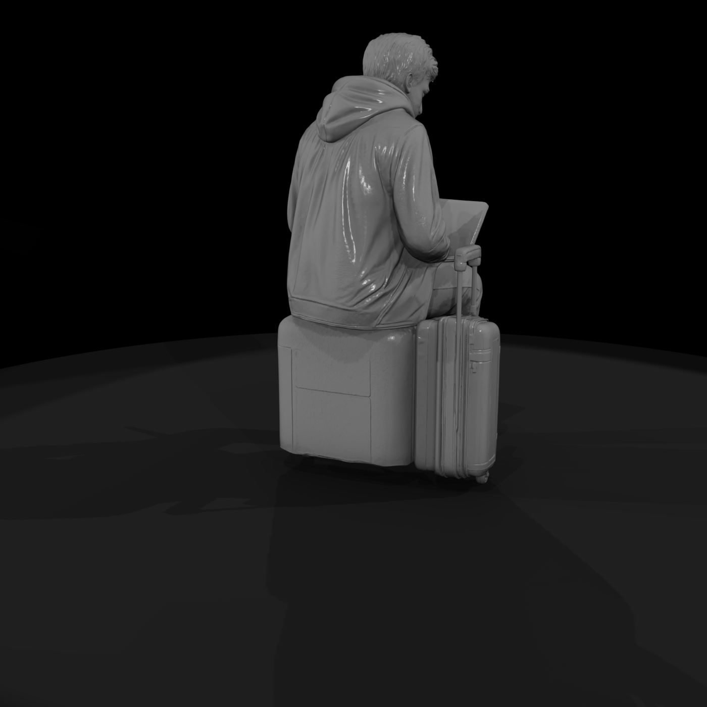 PASSENGERS WITH LUGGAGE WAITING MODERN Student