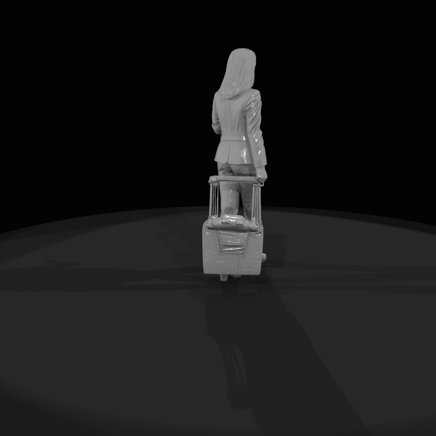 PASSENGERS WITH LUGGAGE WAITING (MODERN) Businesswoman