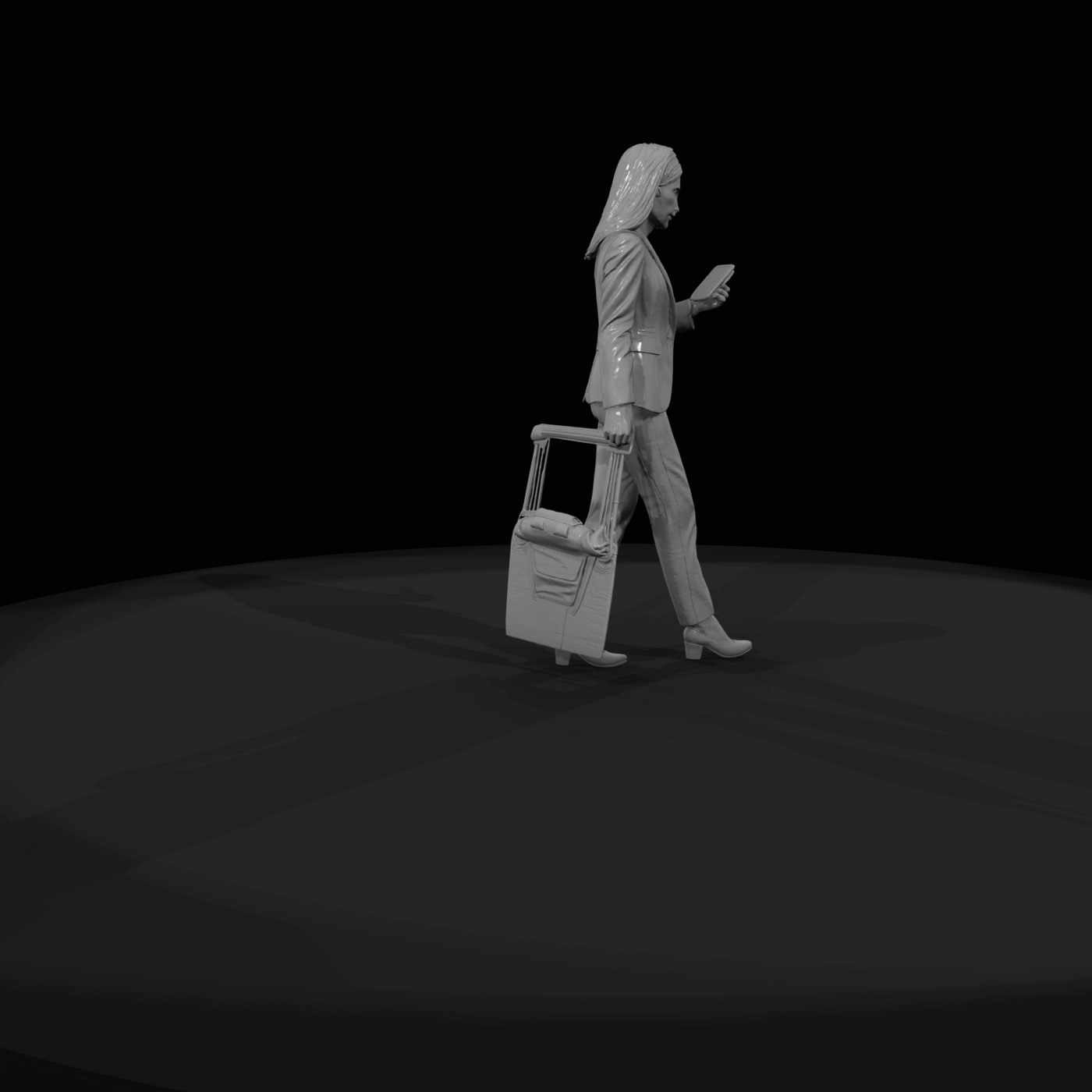PASSENGERS WITH LUGGAGE WAITING (MODERN) Businesswoman