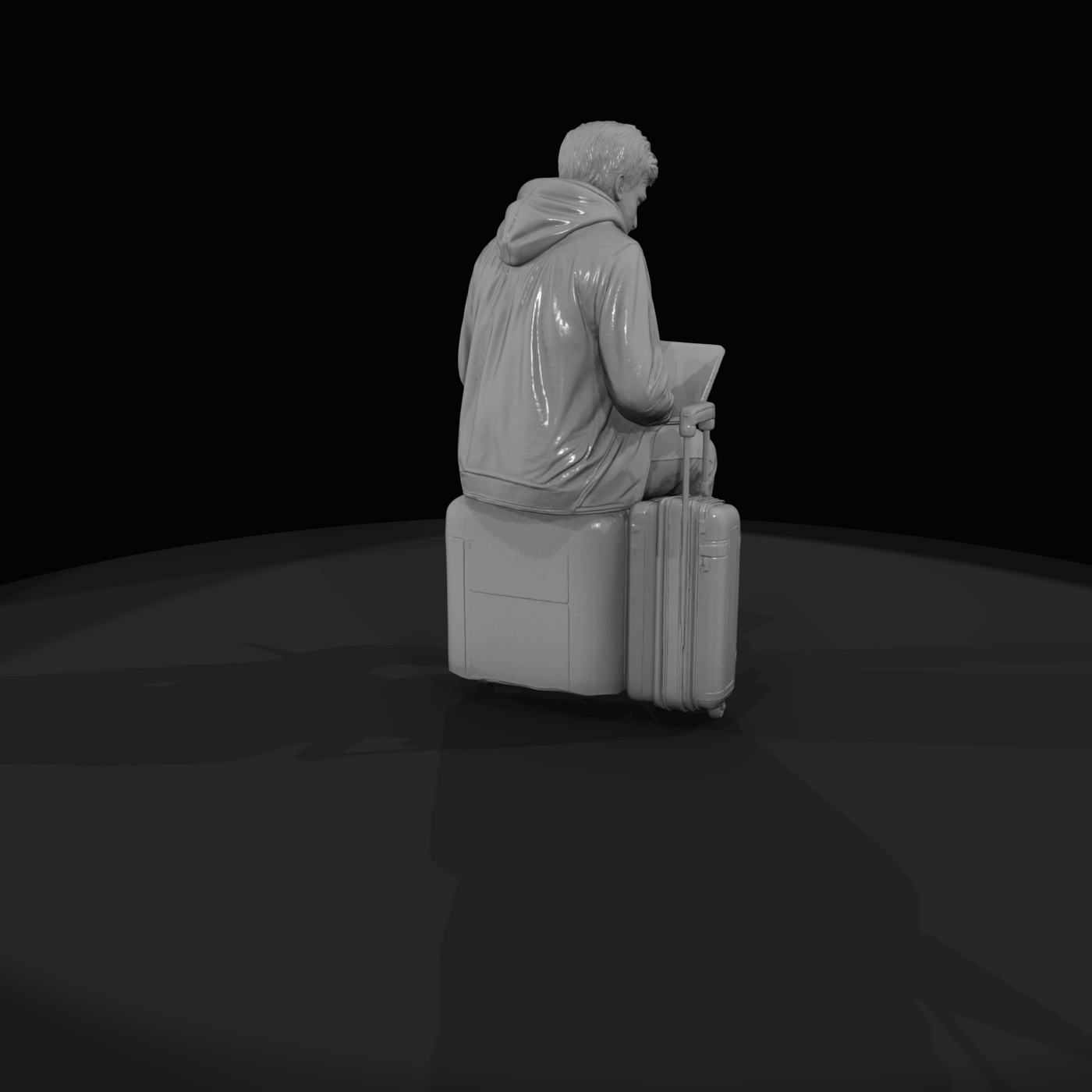 PASSENGERS WITH LUGGAGE WAITING MODERN Student